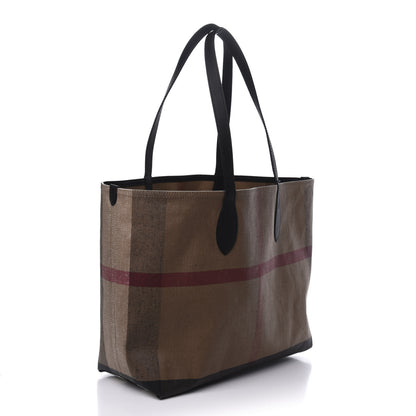 Burberry Coated Canvas Mega Check Medium Doodle Tote Black 3 of 11
