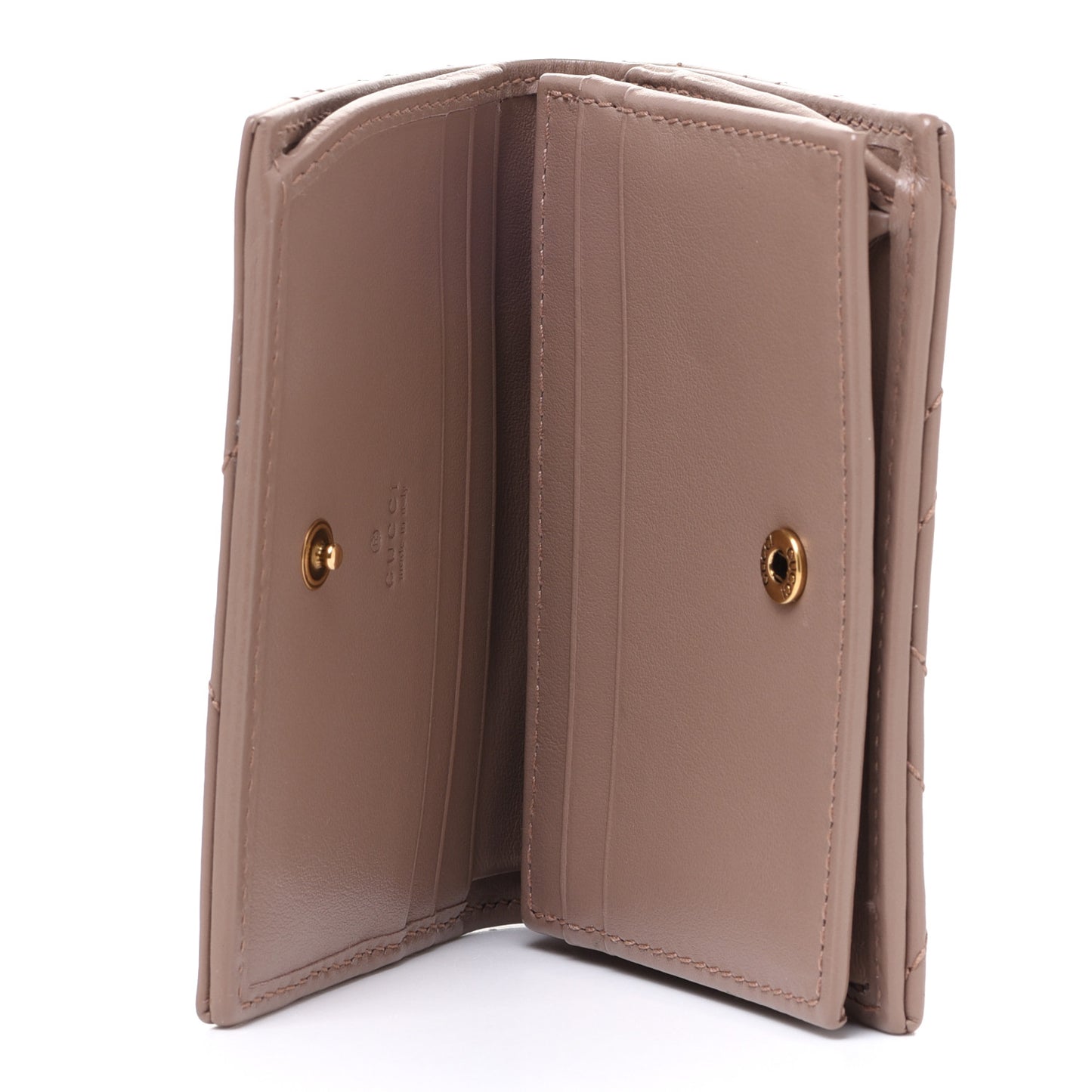 Calfskin Matelasse GG Marmont Card Case Wallet Porcelain Rose