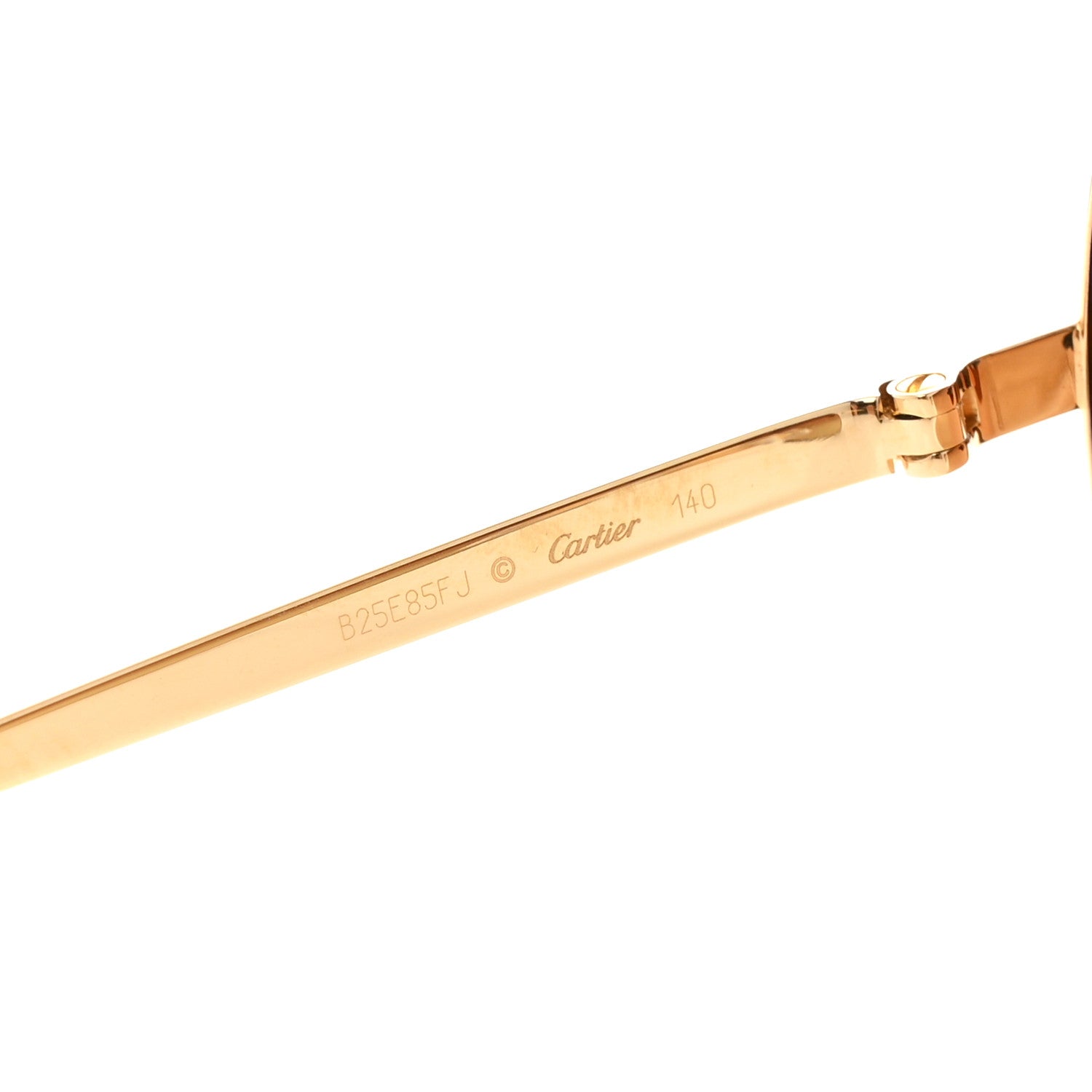 Cartier Santos de Cartier Aviator Sunglasses CT0065S Gold 5 of 7