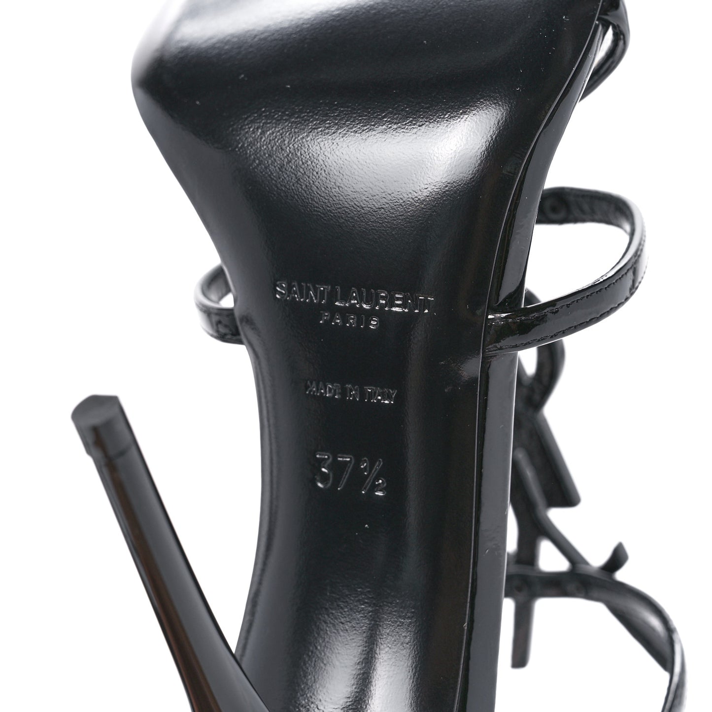 Calfskin Cassandra 100 Ankle Strap Sandals 37.5 Black