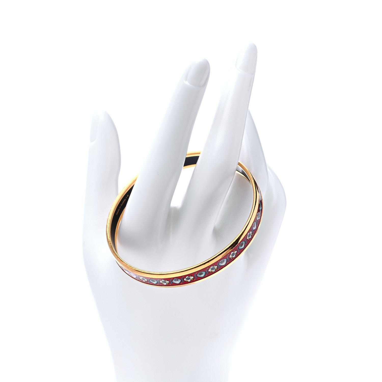 Hermes Enamel Printed Narrow Bracelet 62 2 of 6