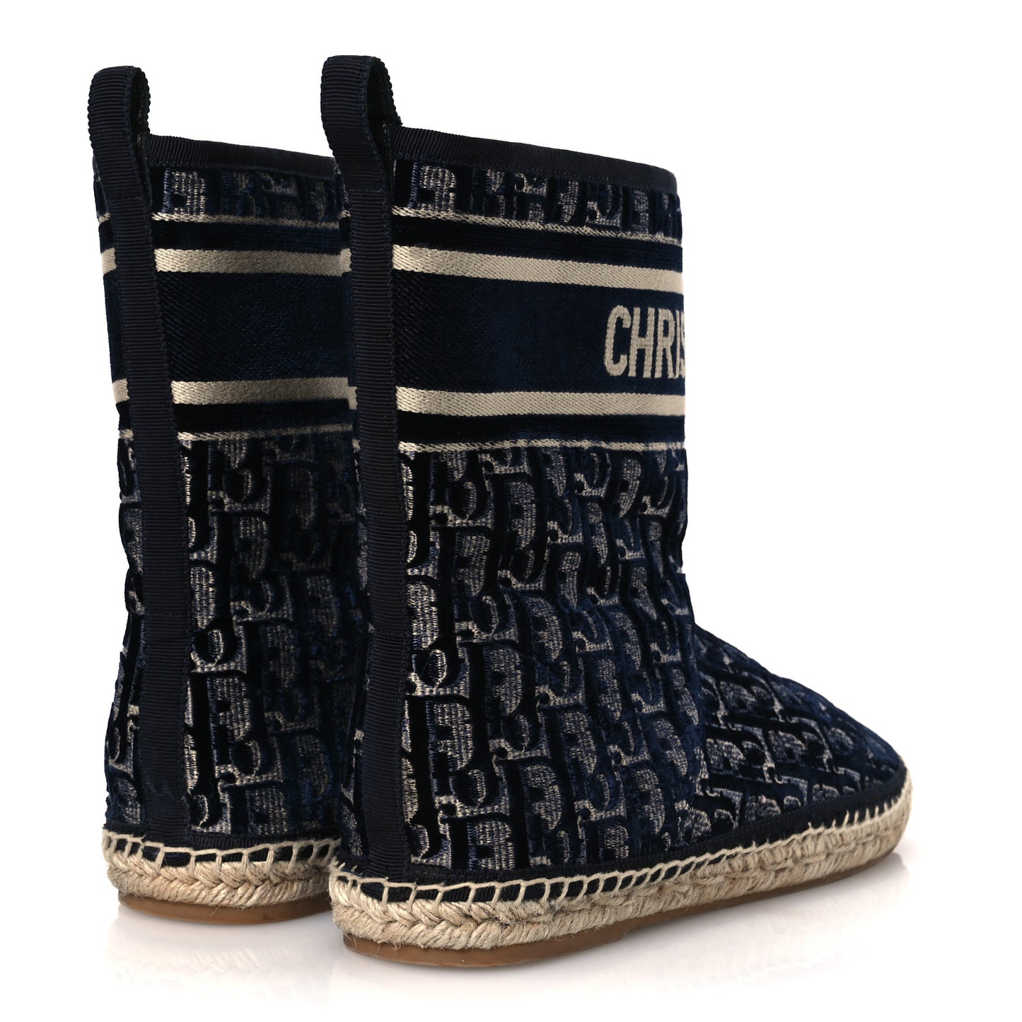 Velvet Oblique Granville Espadrille Boots 38.5 Deep Blue