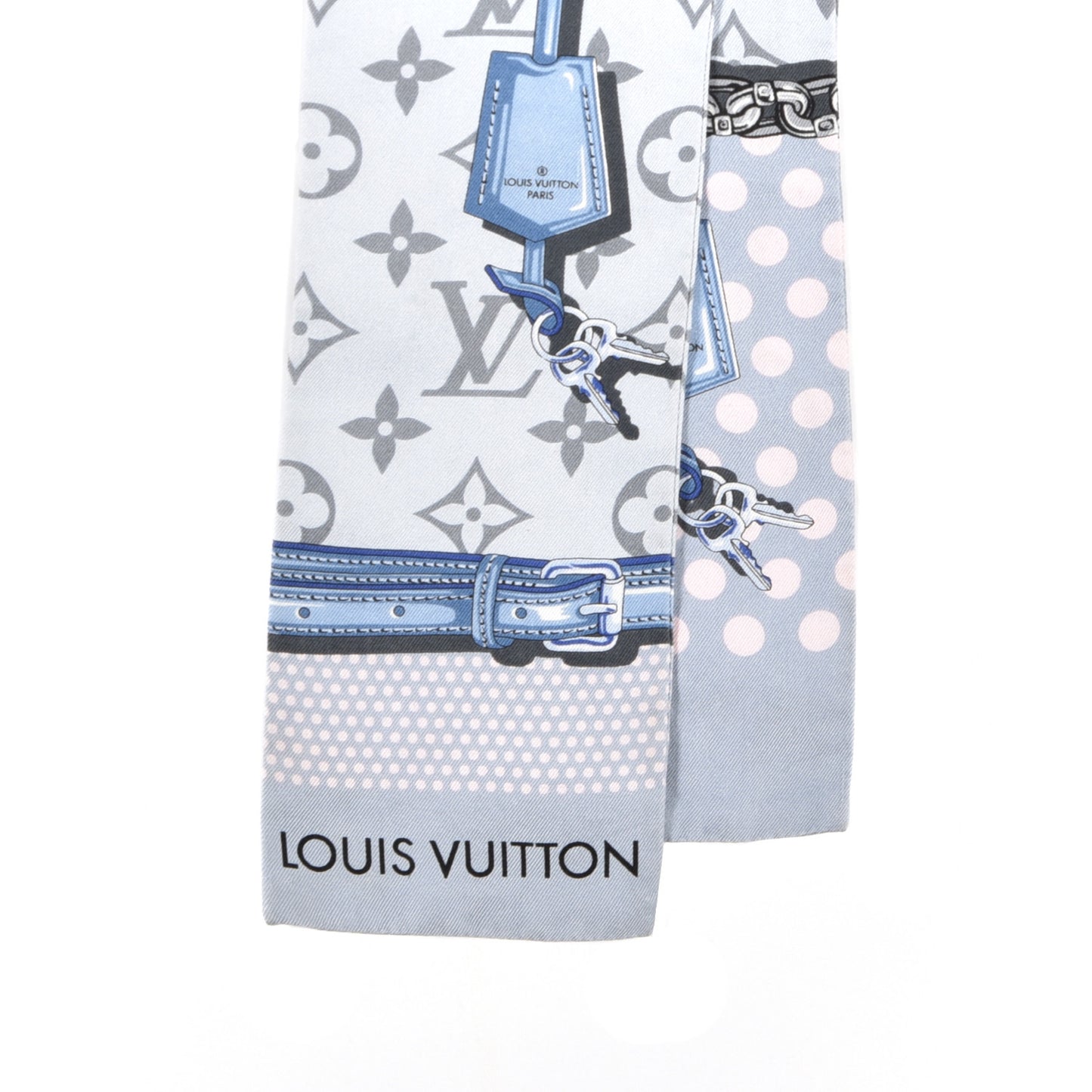 Silk Monogram Pop Confidential Bandeau Light Blue