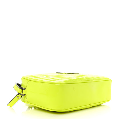 Saint Laurent Patent Calfskin Matelasse Monogram Lou Camera Bag Neon Yellow 4 of 13