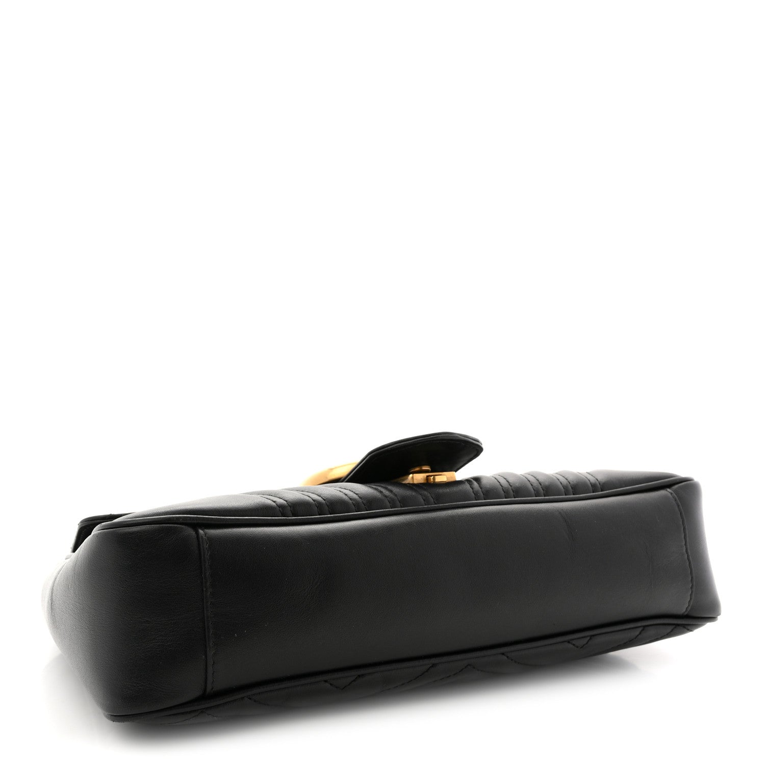 Gucci Calfskin Matelasse Medium GG Marmont Shoulder Bag Black 6 of 23