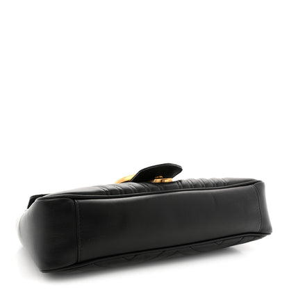 Gucci Calfskin Matelasse Medium GG Marmont Shoulder Bag Black 6 of 23