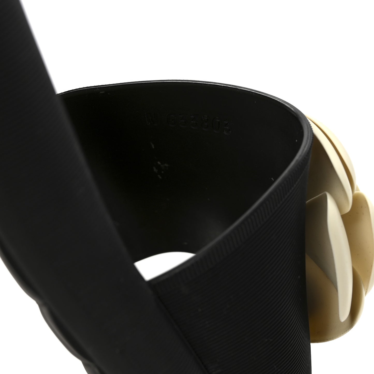 Thermoplastic PVC Camellia Mule Sandals 38 Black Ivory
