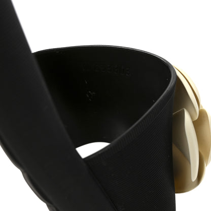 Chanel Thermoplastic PVC Camellia Mule Sandals 38 Black Ivory 8 of 9