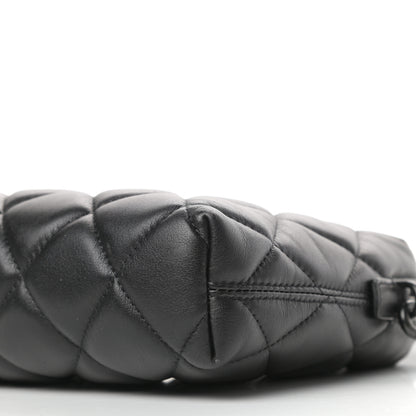 Balenciaga Nappa Calfskin Quilted Touch B Camera Shoulder Bag Black 8 of 9