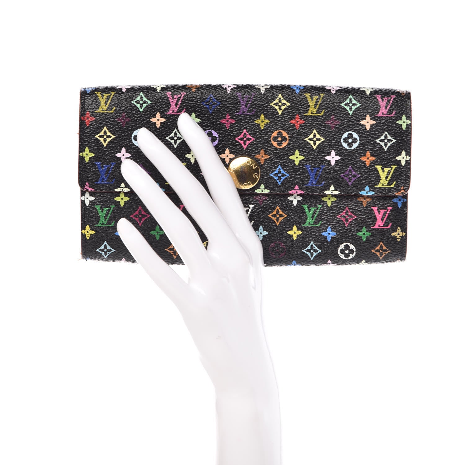 Louis Vuitton Monogram Multicolor Sarah Wallet Black 2 of 14