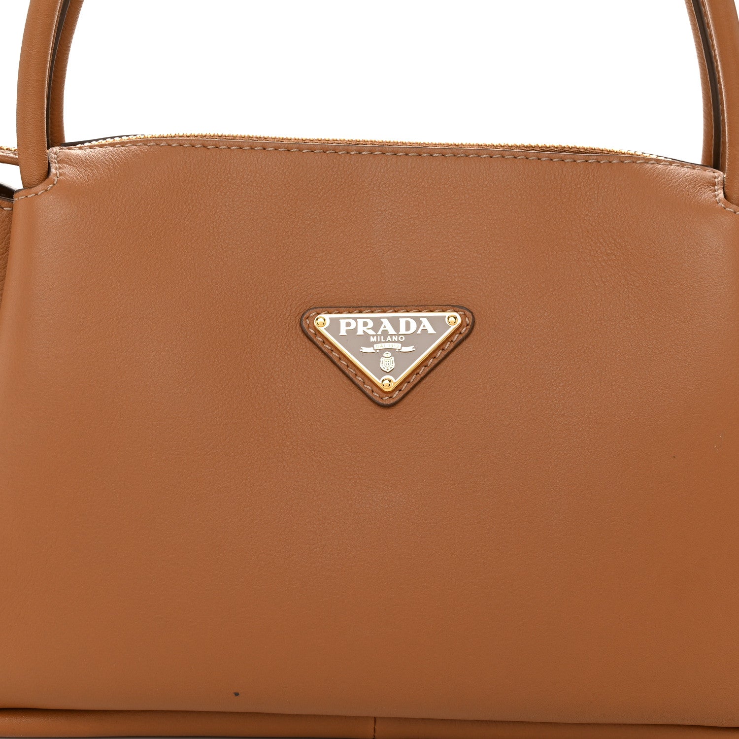 Prada Calfskin Medium Shoulder Bag Caramel 7 of 9