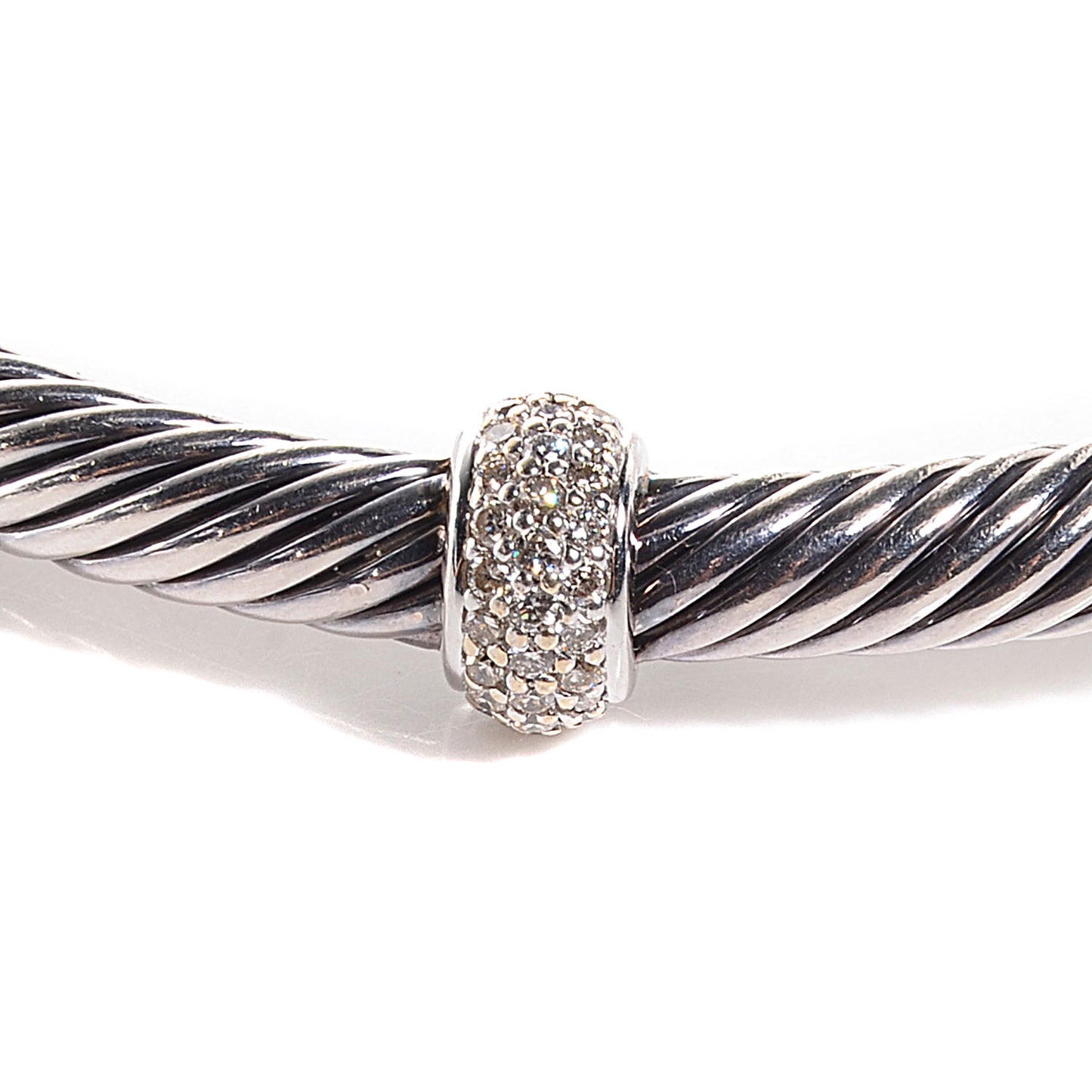 Sterling Silver Double Diamond 5mm Cable Classics Cuff