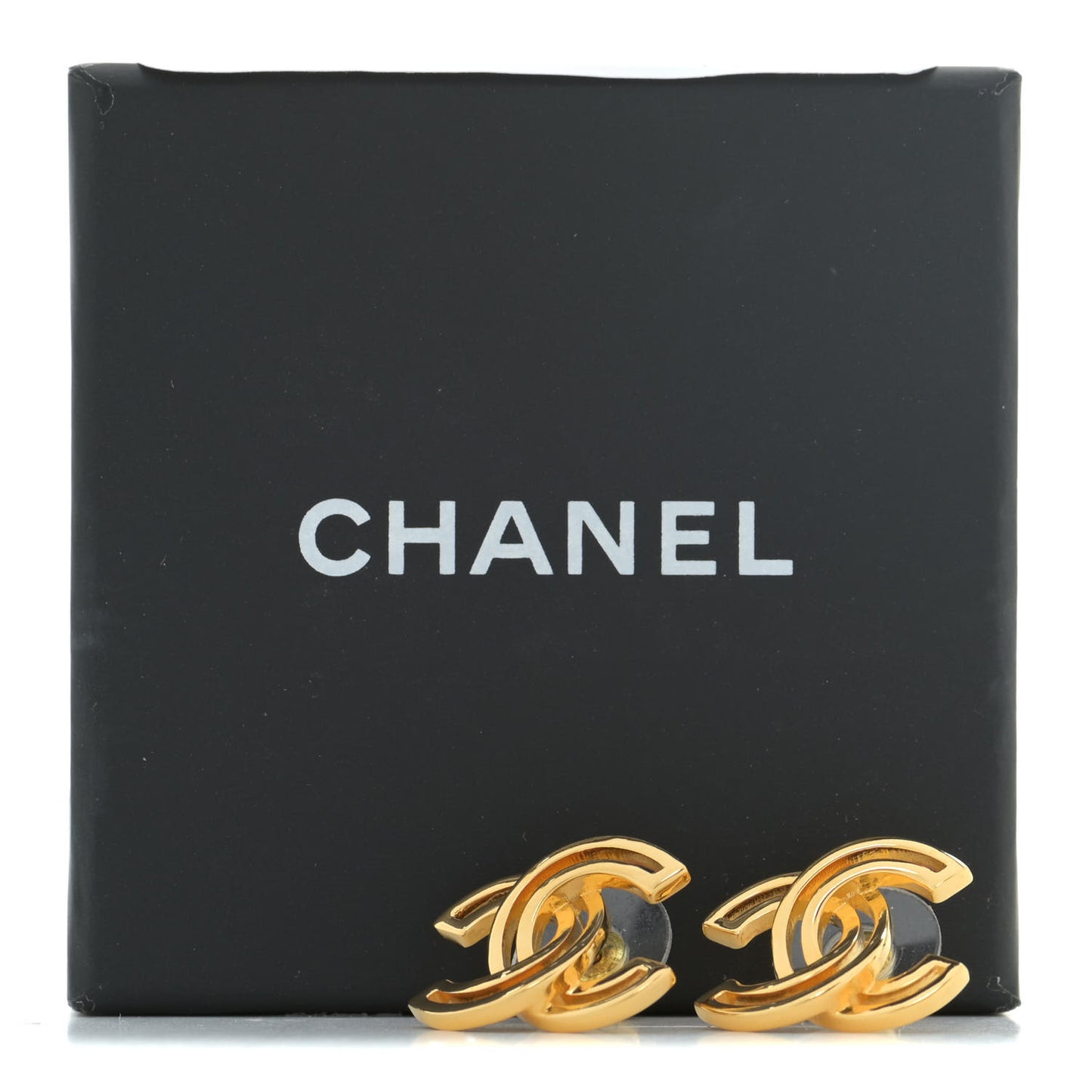 Metal Obazine CC Earrings Gold