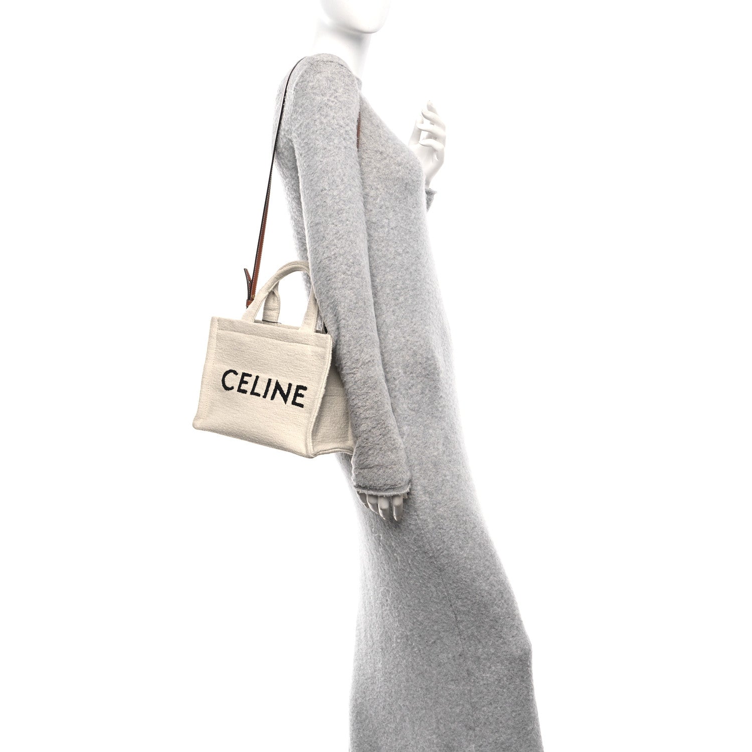 Celine Canvas Small Cabas Thais Ecru Black 2 of 9