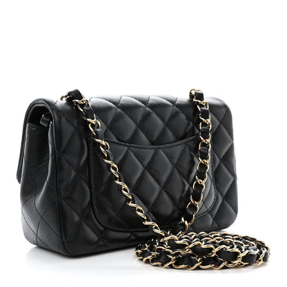 Chanel Lambskin Quilted Mini Rectangular Flap Black 3 of 12