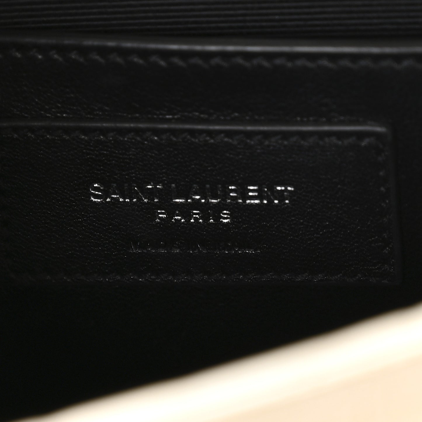 Calfskin Crocodile Embossed Small Classic Monogram Kate Tassel Satchel  Crema Soft