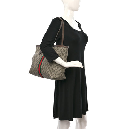 Gucci GG Supreme Monogram Medium Ophidia Shopping Tote Brown 2 of 16