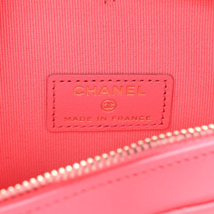 Chanel Lambskin Quilted CC In Love Heart Clutch With Chain Pink 6 of 11