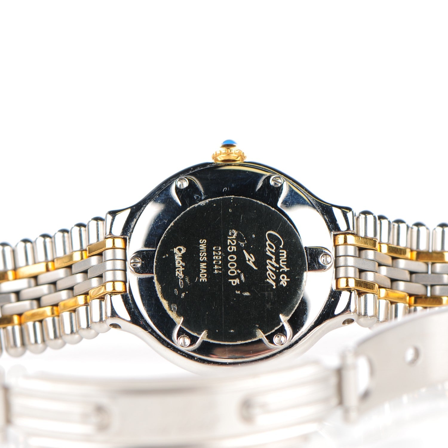 Cartier Stainless Steel 18K Yellow Gold 28mm Must De 21 Bullet Link Quartz Watch 6 of 7