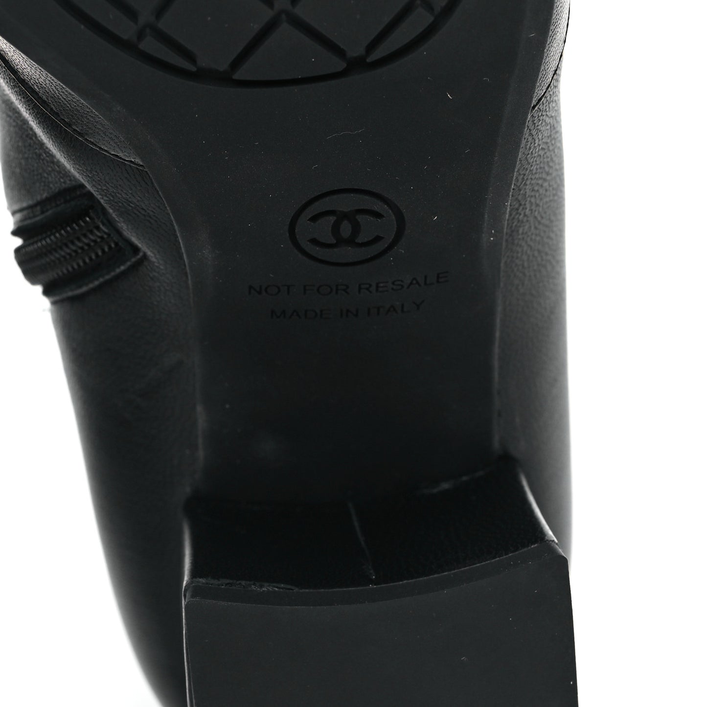 Stretch Lambskin Cap Toe CC Short Boots 37 Black