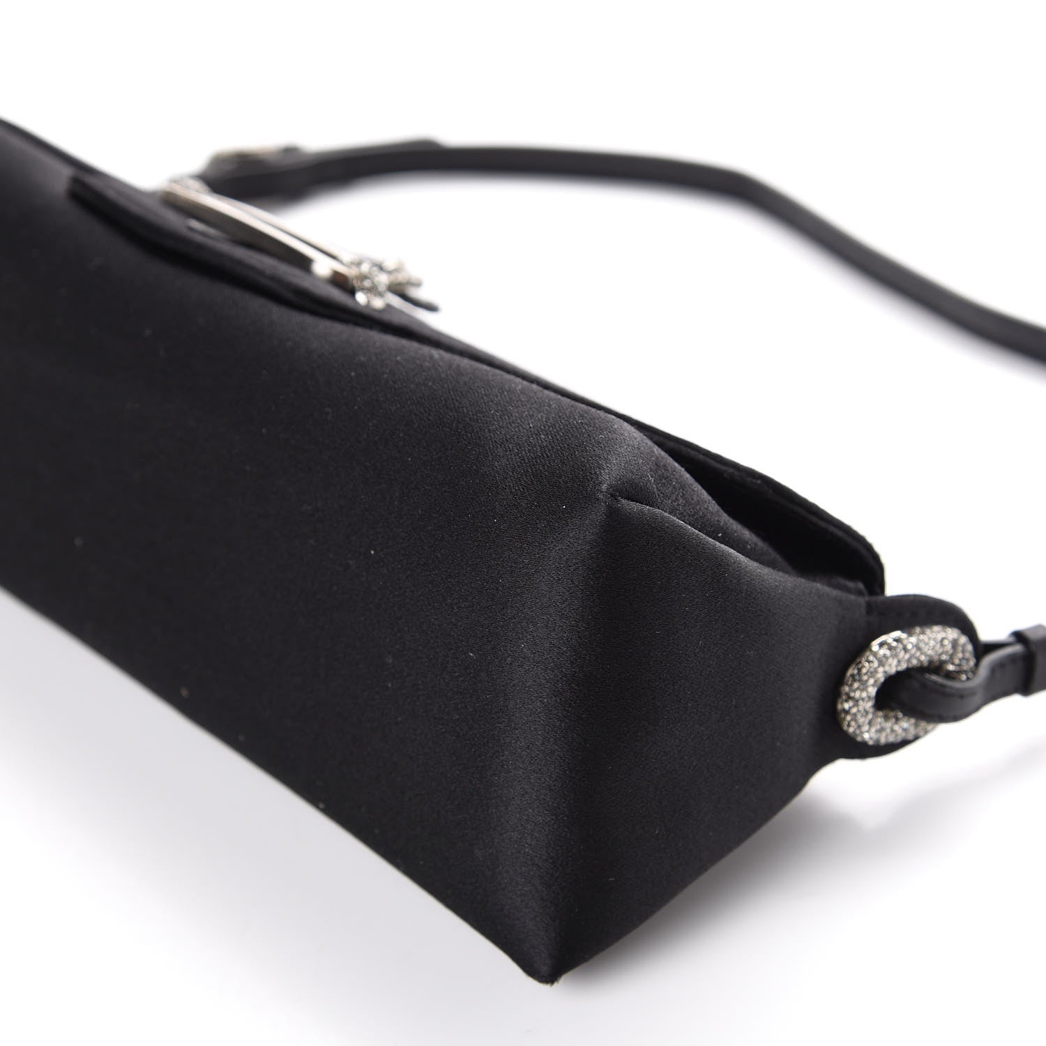 Jimmy Choo Satin Swarovski Crystal Tulita Evening Bag Black 7 of 10