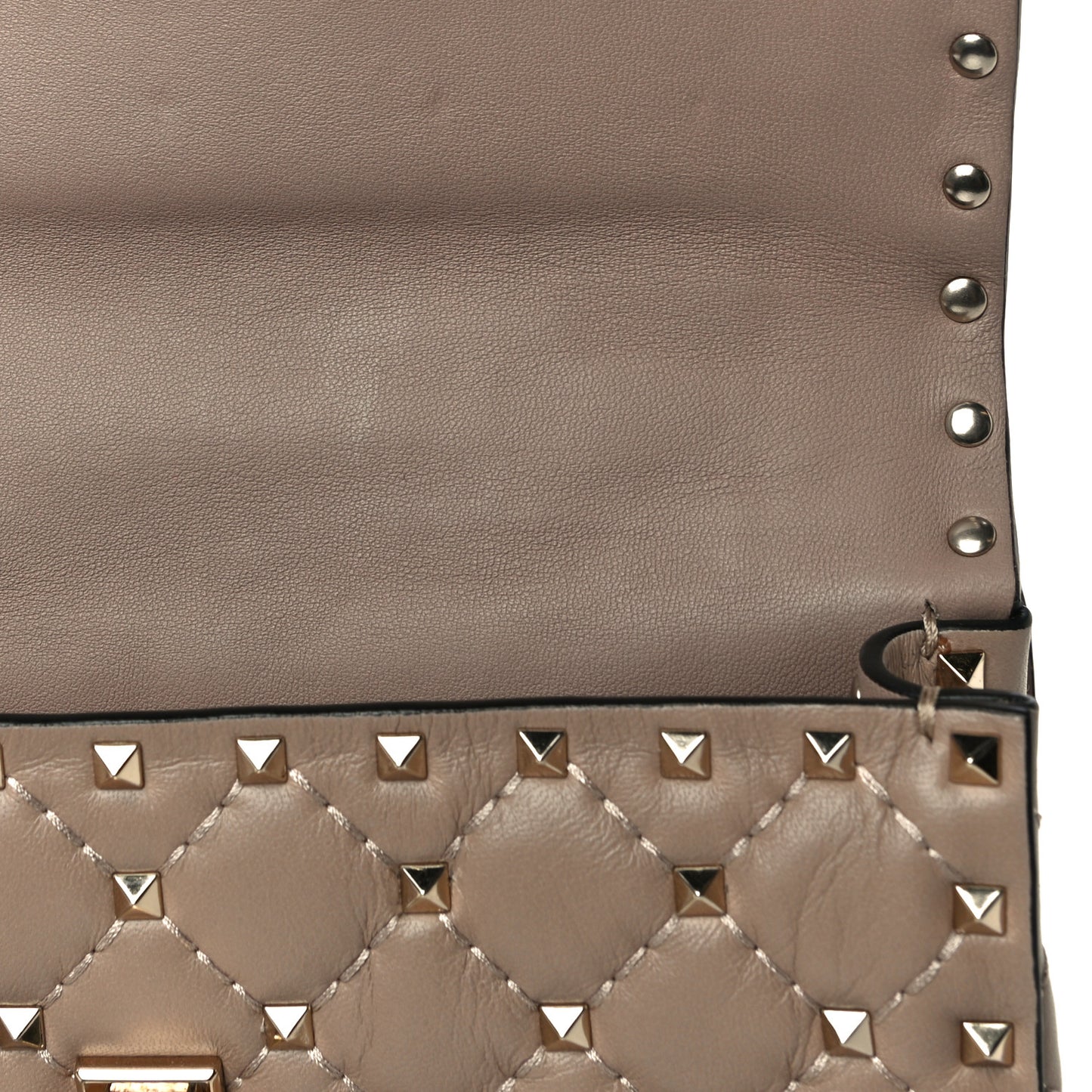 Nappa Small Rockstud Spike Shoulder Bag Poudre