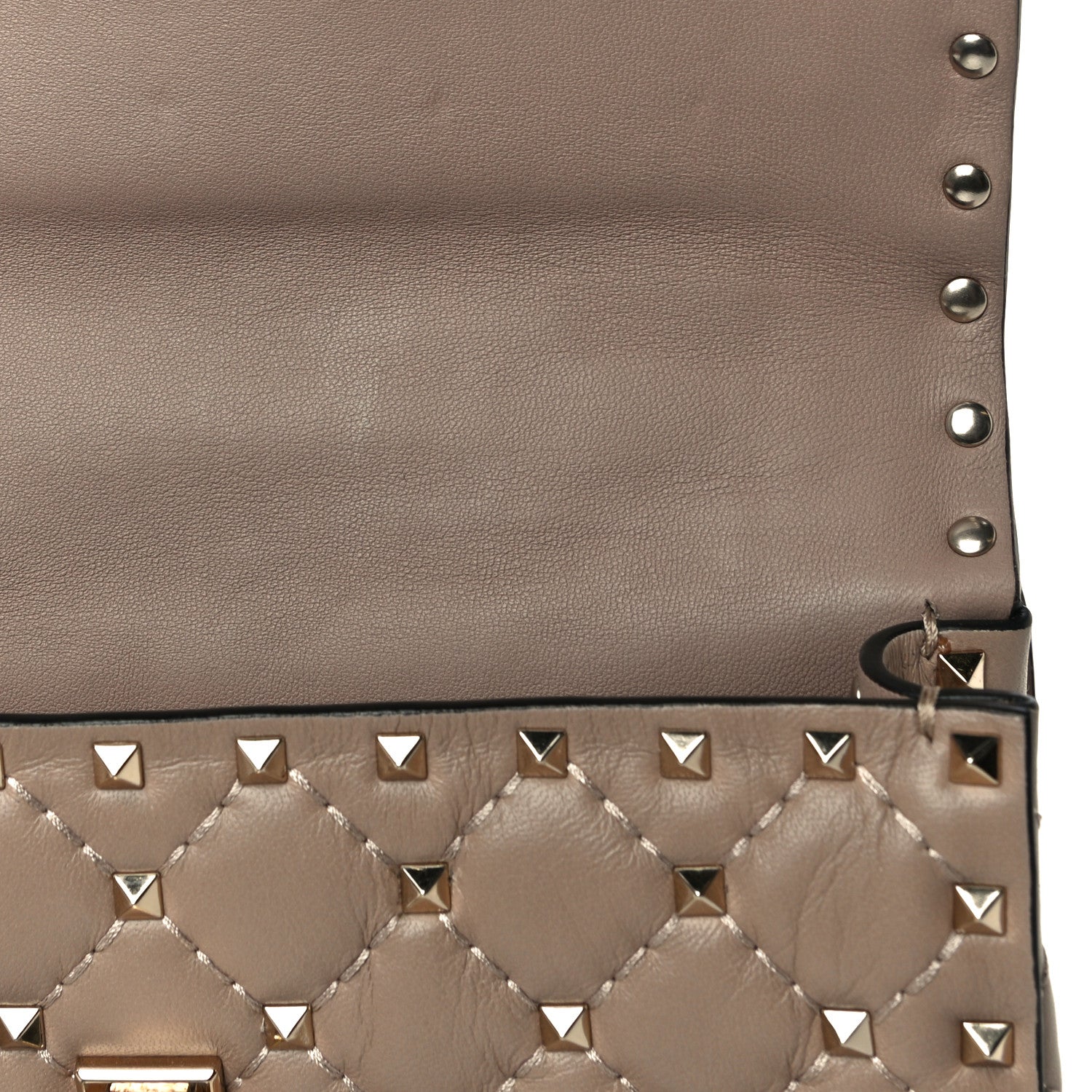 Valentino Garavani Nappa Small Rockstud Spike Shoulder Bag Poudre 10 of 11
