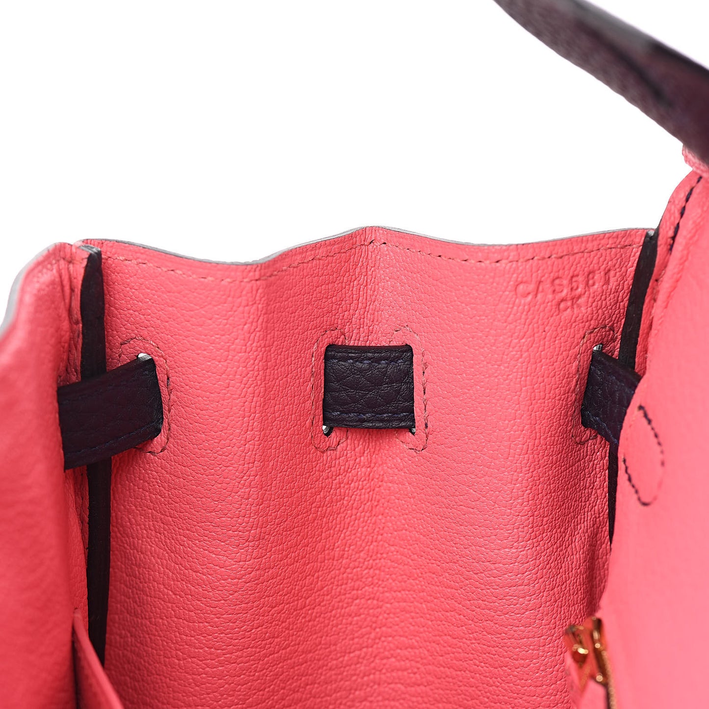 Togo Horseshoe Birkin 25 Bleu Nuit Rose Azalee