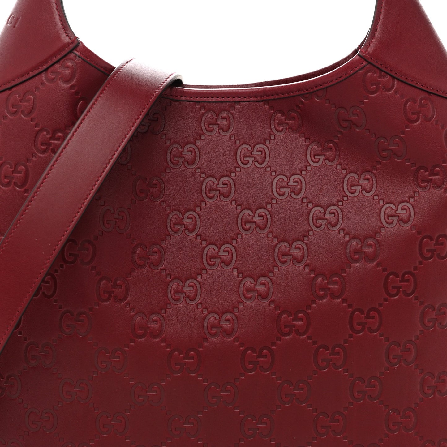 GG Calfskin Embossed B Medium Shoulder Bag Rose Ancora