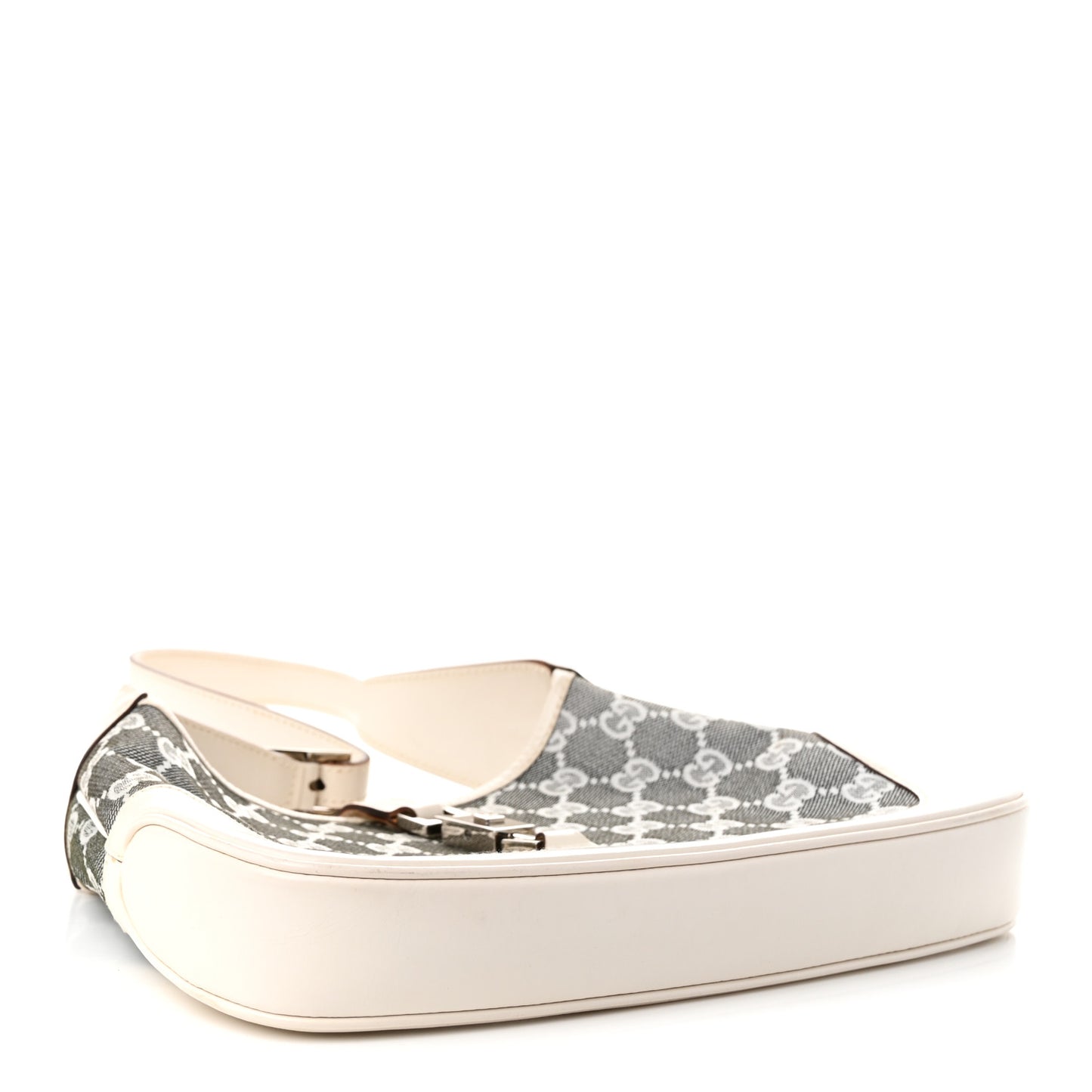 Monogram Web Small Jackie O Hobo White Grey