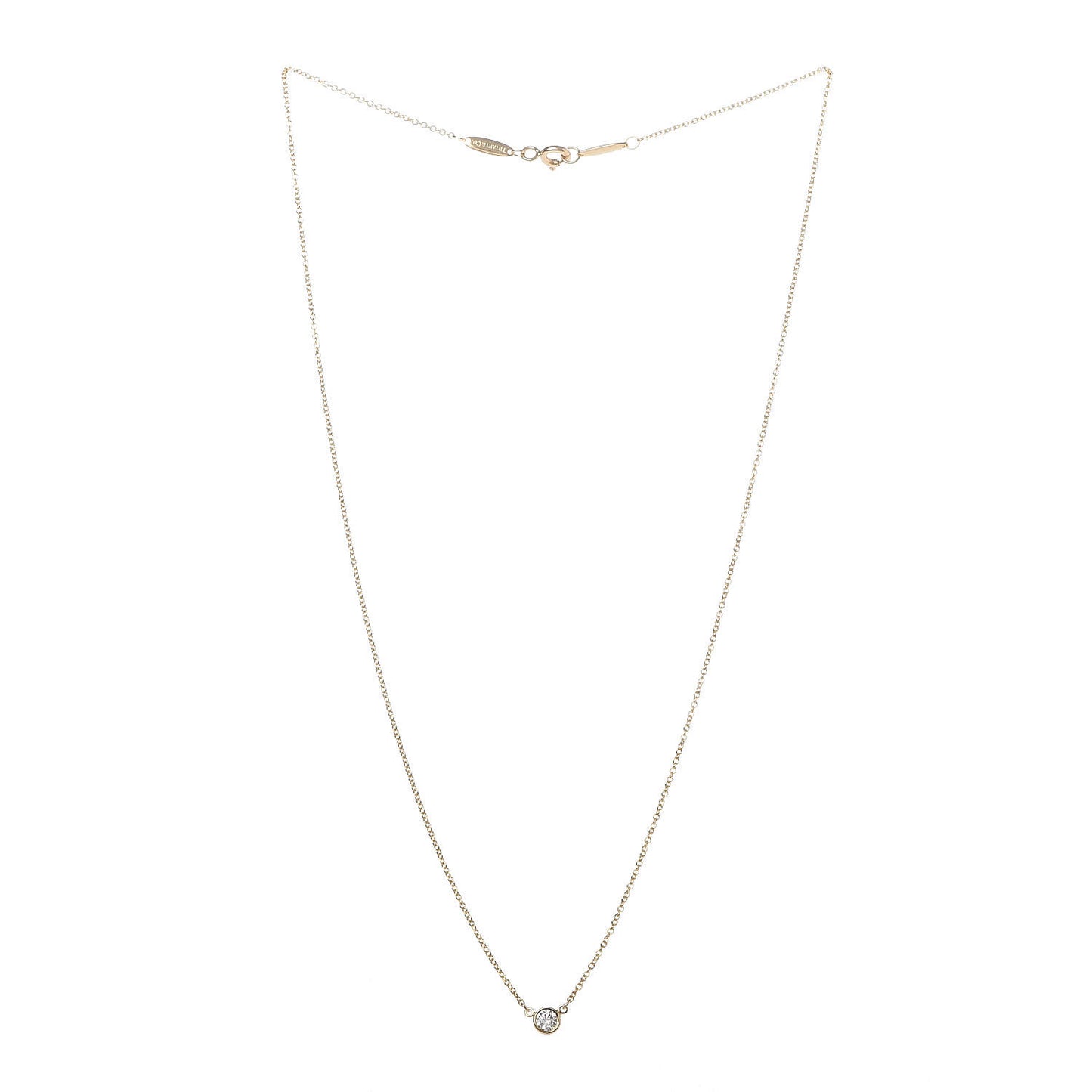 18K Yellow Gold Diamond .14ct Elsa Peretti Diamonds by the Yard Pendant Necklace