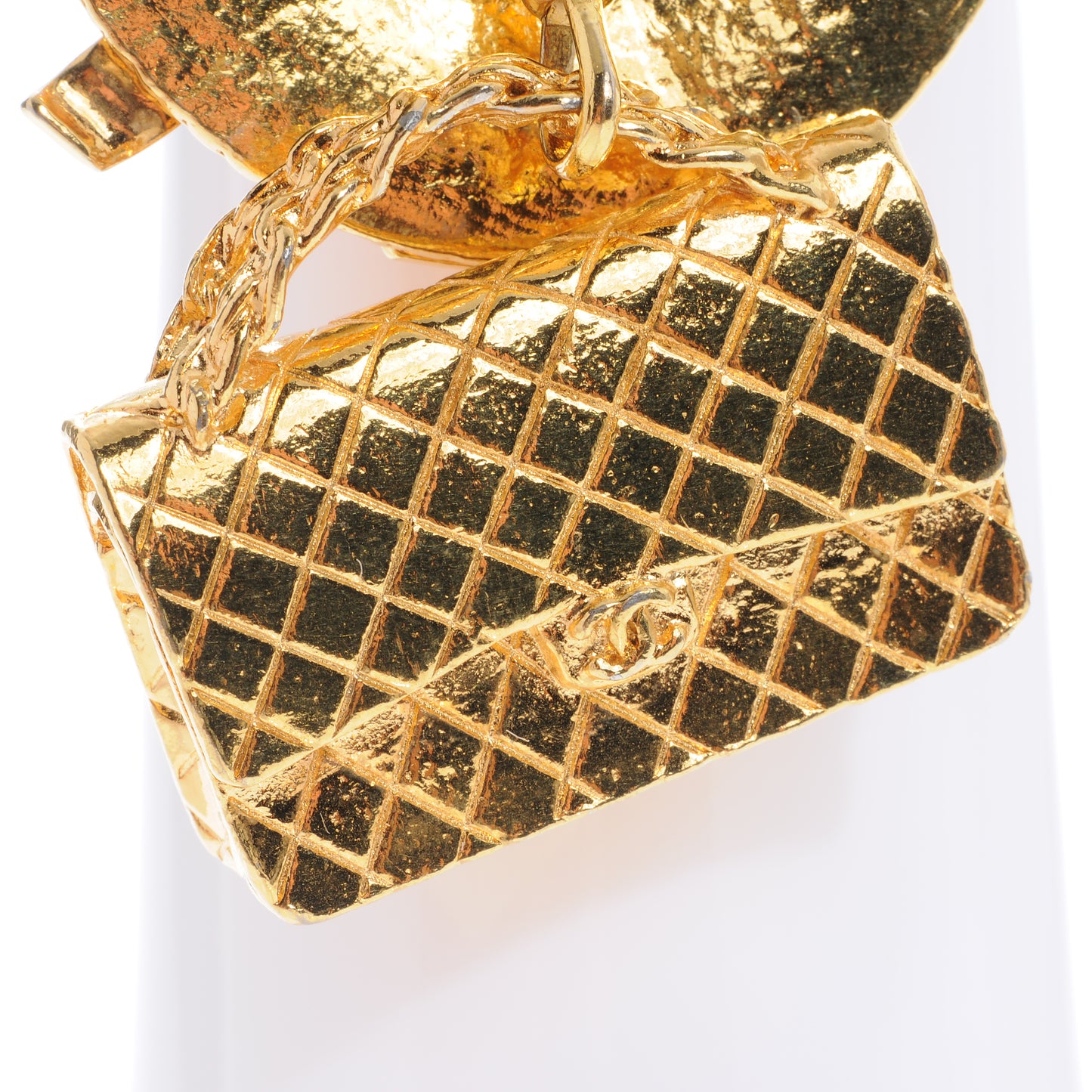 2.55 Quilted Flap and CC Hat Charm Bracelet Gold