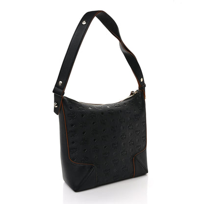 MCM Calfskin Ottomar Monogram Medium Klara Hobo Black 3 of 8