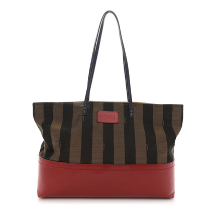 Fendi Pequin Cuoio Vegetale Medium Roll Tote Tobacco Rosso Blue 1 of 16