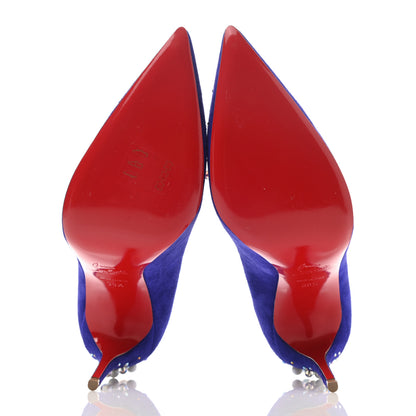 Christian Louboutin Veau Velours Candidate 100 Pumps 38.5 Purple Pop 5 of 8