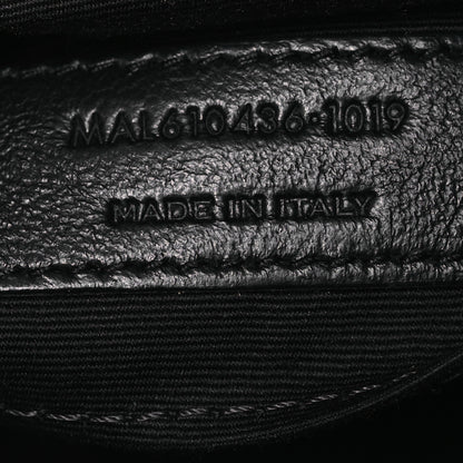 Saint Laurent Grain De Poudre Matelasse Chevron Quilted Round Vinyle Camera Bag Black 7 of 12