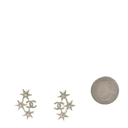 Chanel Crystal Pearl CC Star Earrings Gold 2 of 5
