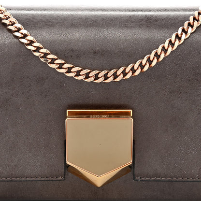 Jimmy Choo Metallic Spazzolato Etched Lockett Petite Shoulder Bag Brown 8 of 10