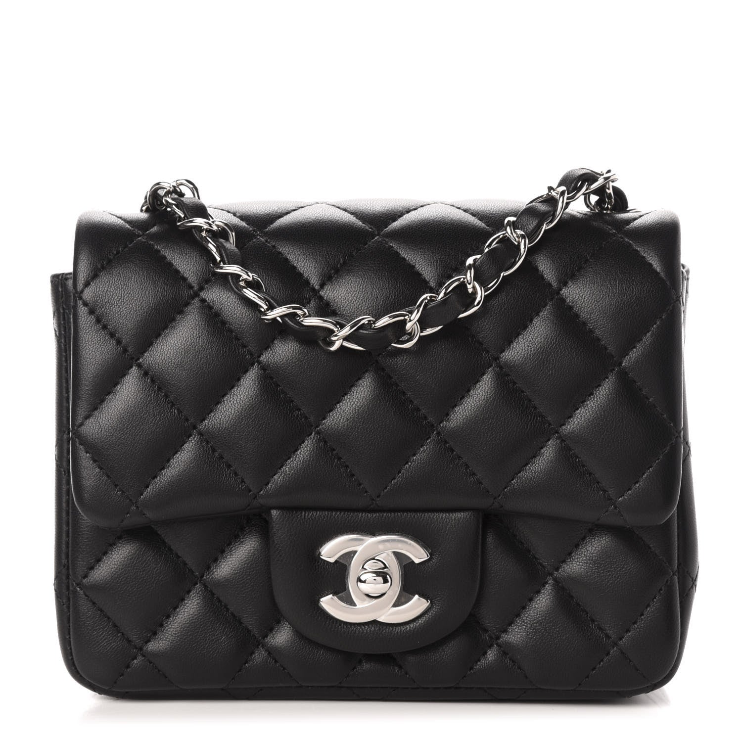 Chanel Lambskin Quilted Mini Square Flap Black 1 of 11