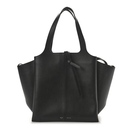 Celine Supple Natural Calfskin Vertical Tri-Fold Bag Black 1 of 11