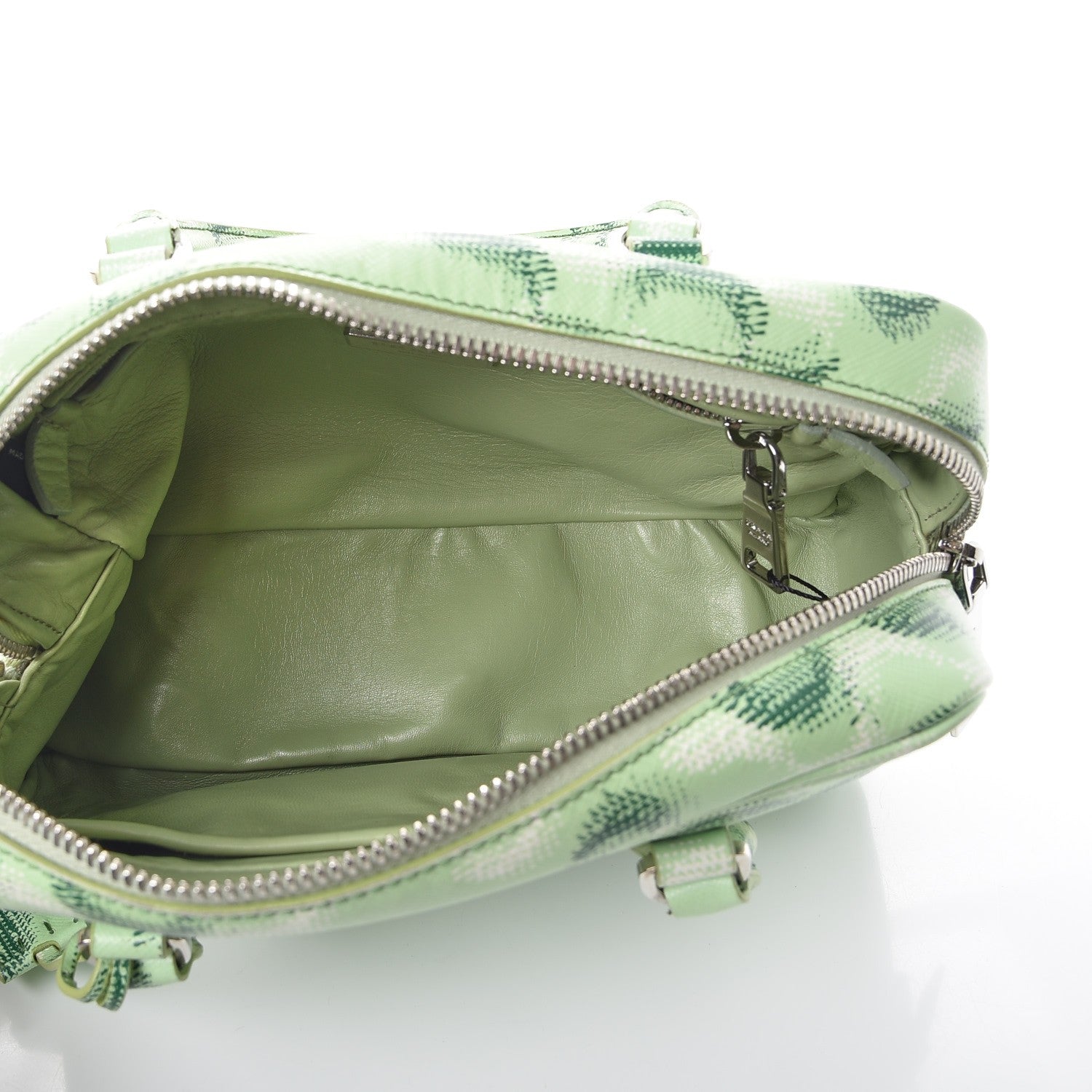 Prada Saffiano Molecule Print Small Bauletto Bag Giada 5 of 8