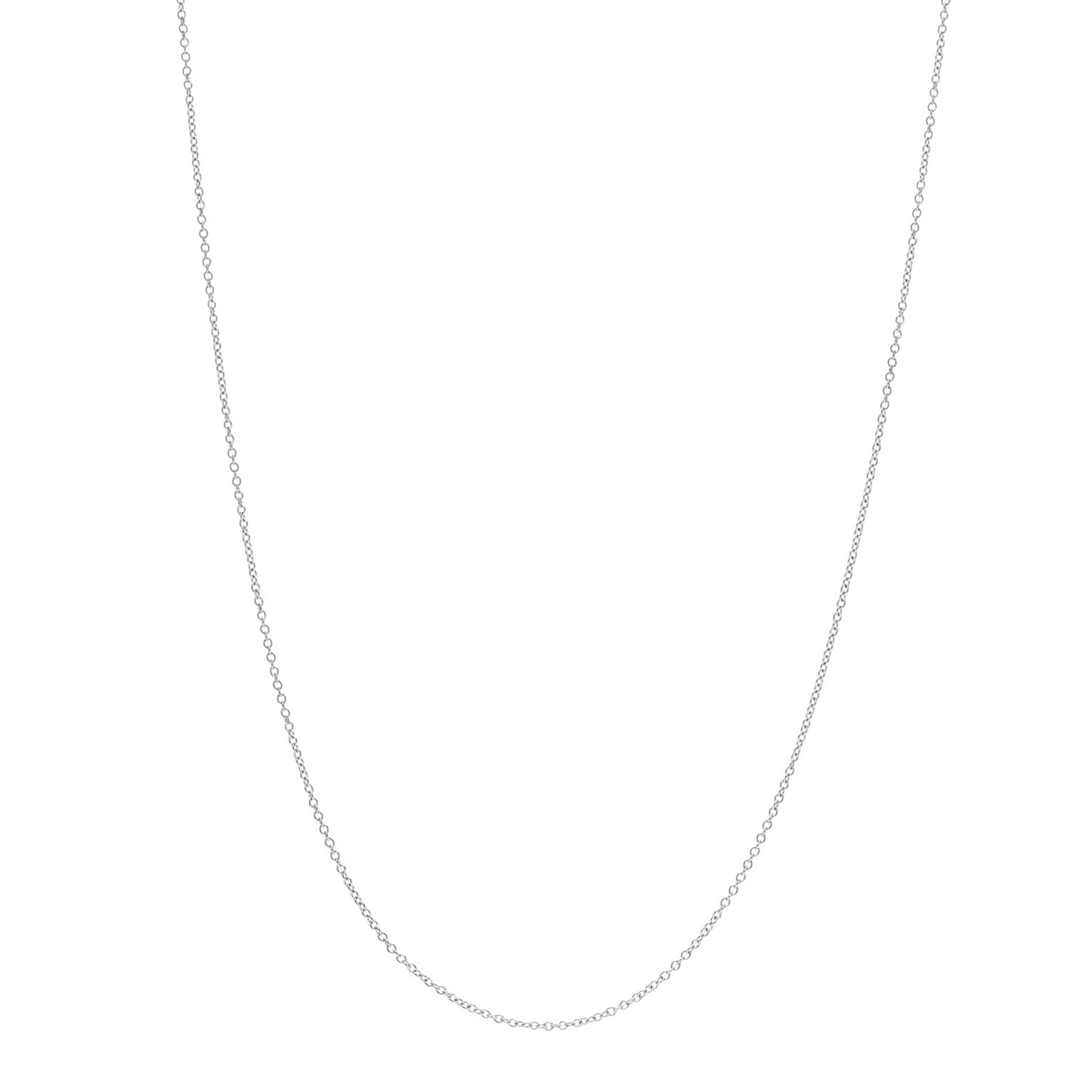18K White Gold Chain Necklace 18"
