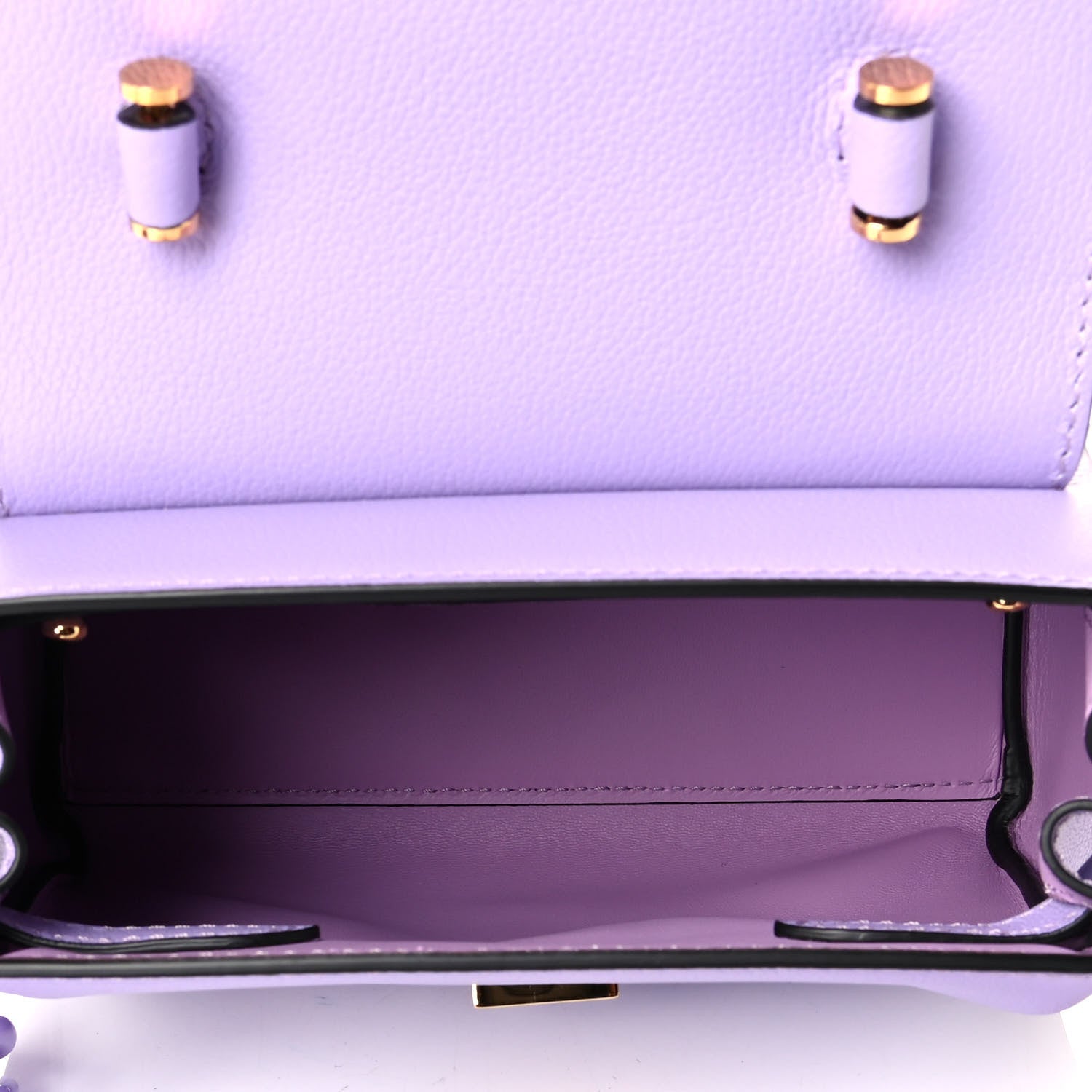 Versace Calfskin Medusa Small Top Handle Handbag Lilac 4 of 4