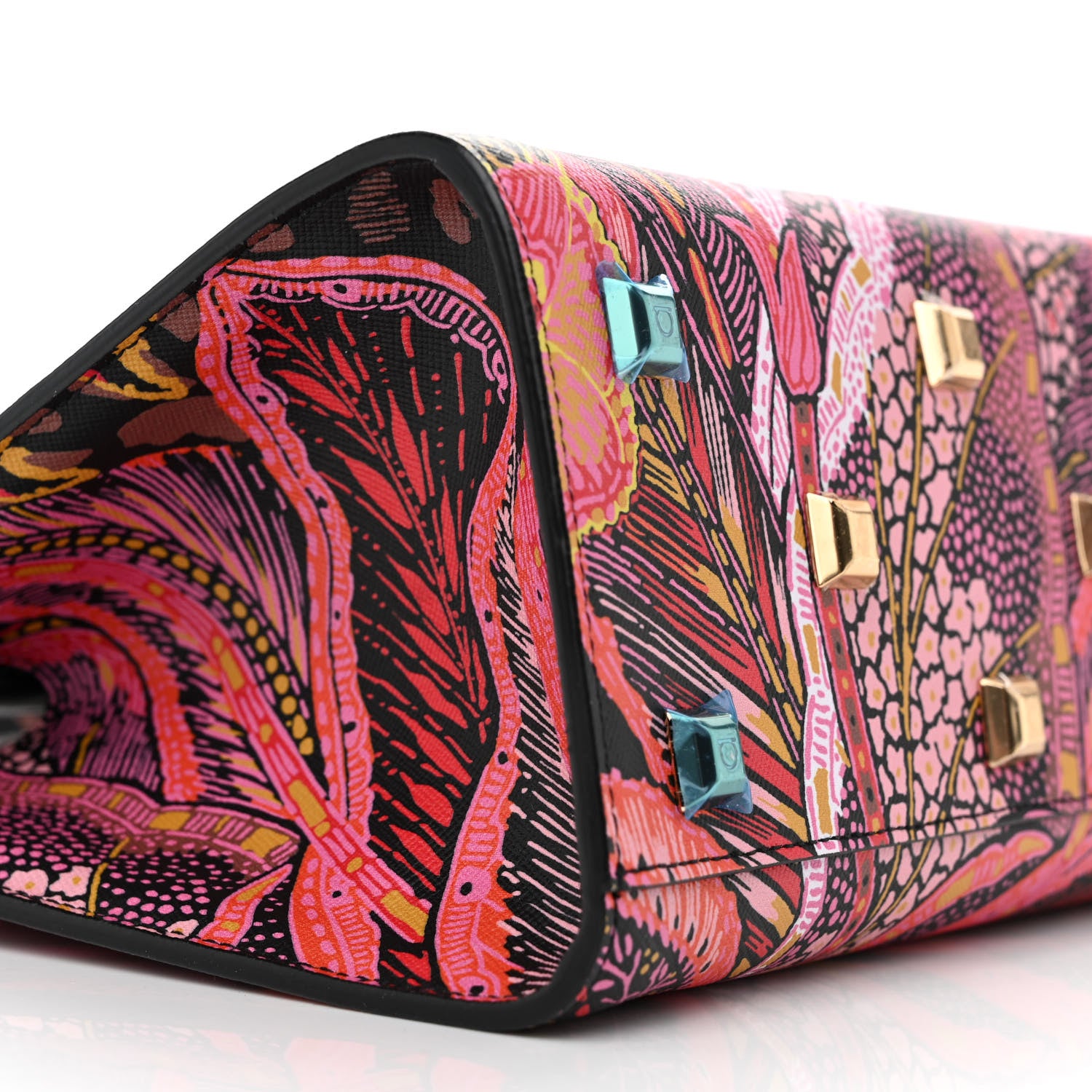 Salvatore Ferragamo Calfskin Batik Print Small The Studio Bag Multicolor 9 of 10