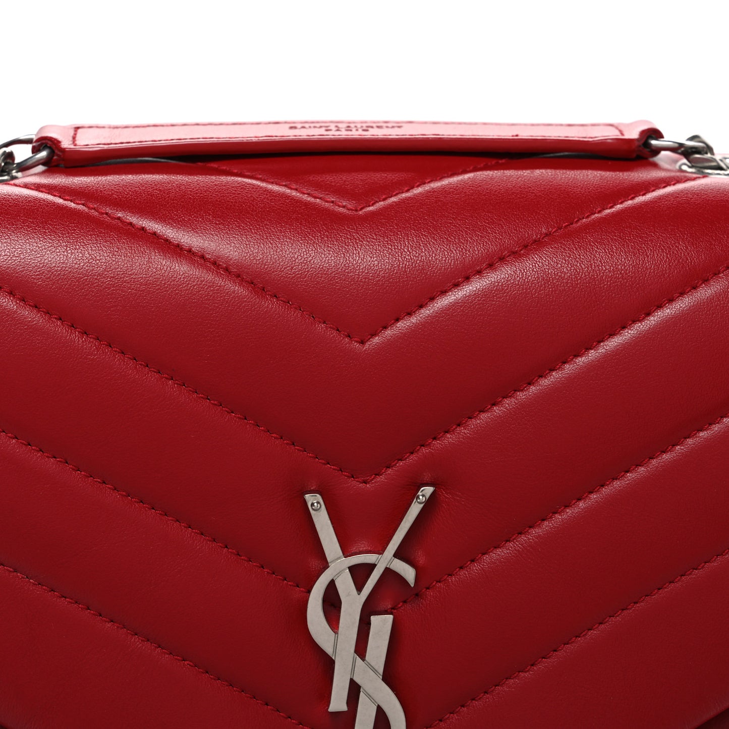 Calfskin Y Quilted Monogram Medium Loulou Chain Satchel Rouge Eros