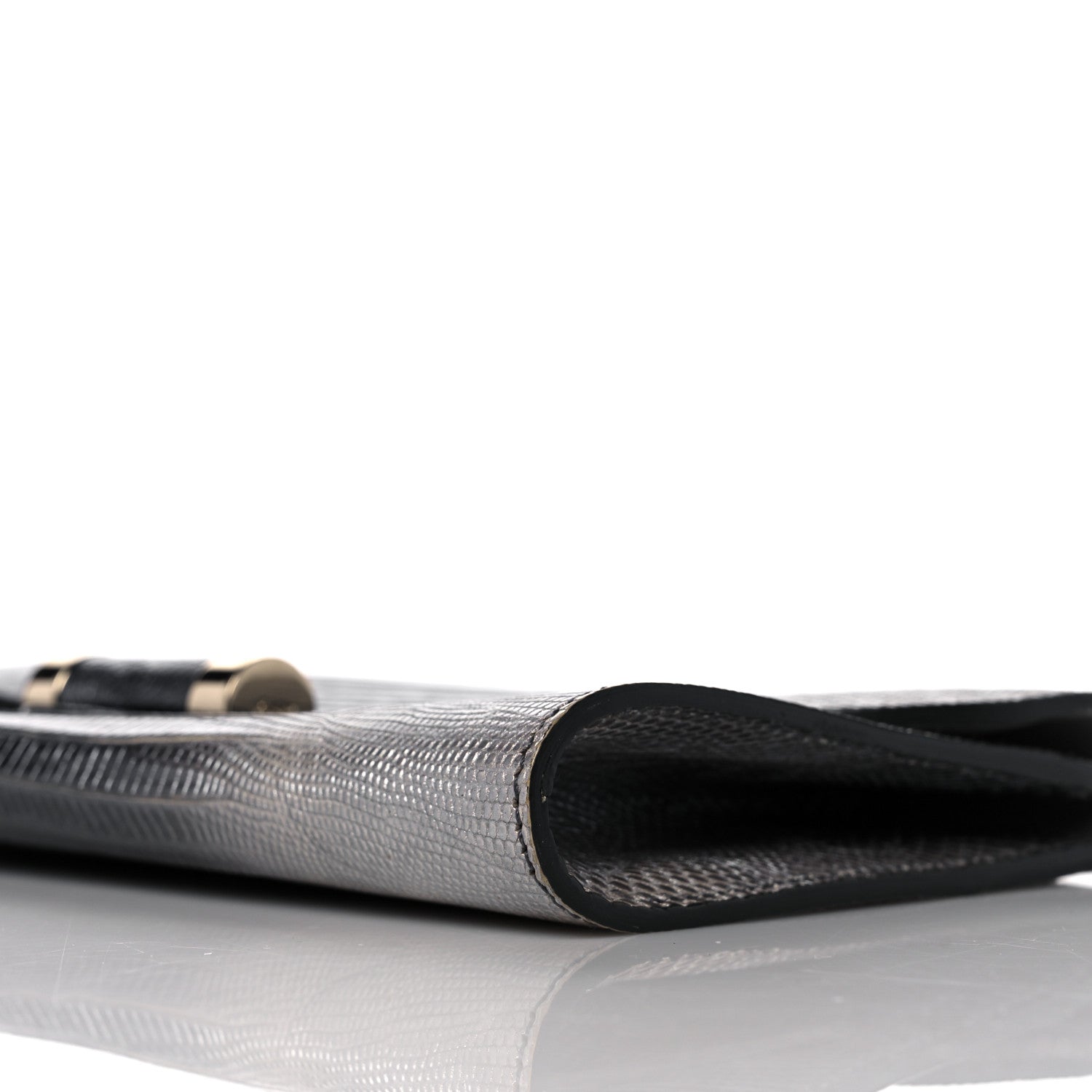 Saint Laurent Ombre Lizard Muse Clutch Silver 9 of 14