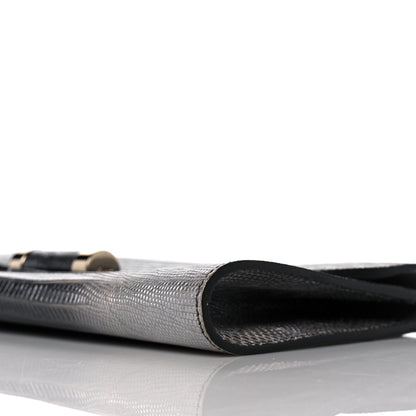 Saint Laurent Ombre Lizard Muse Clutch Silver 9 of 14