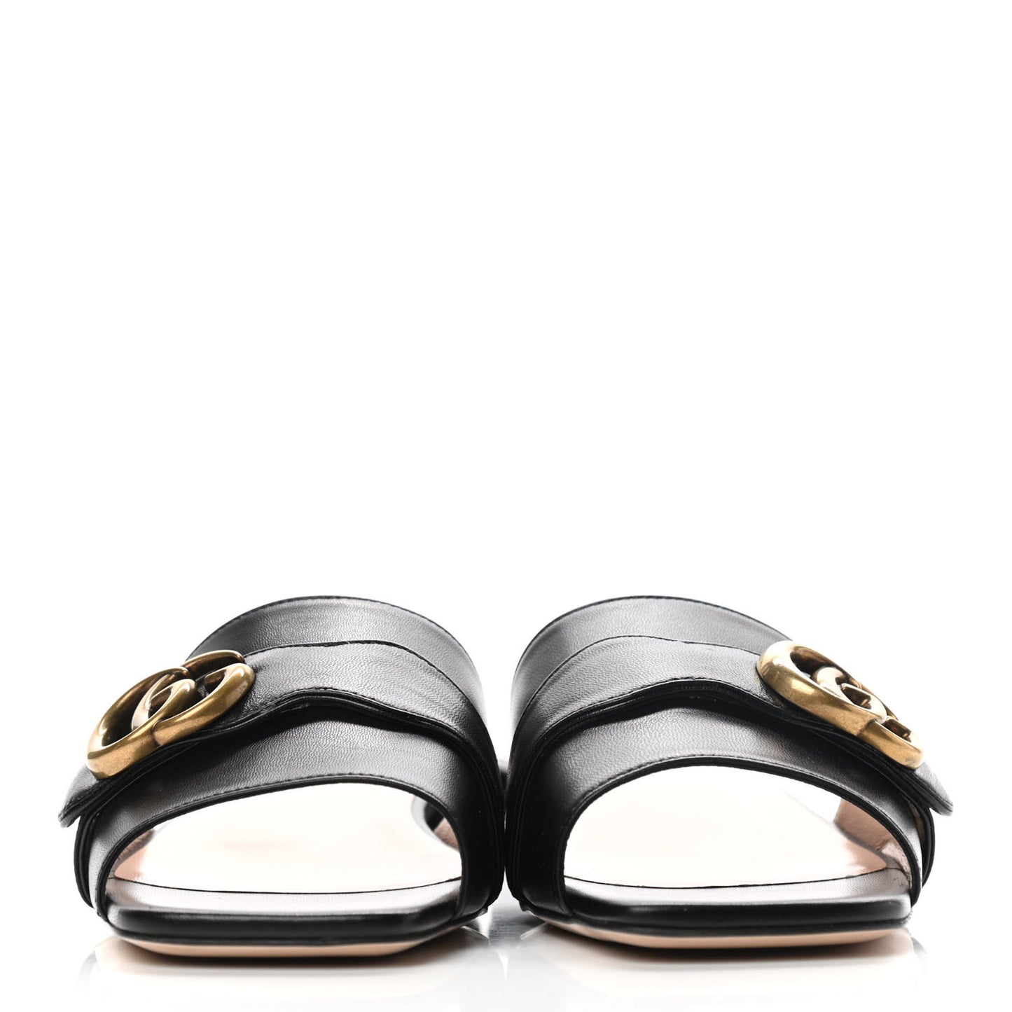 Malaga Kid GG Marmont Flat Slide Sandals 37.5 Black