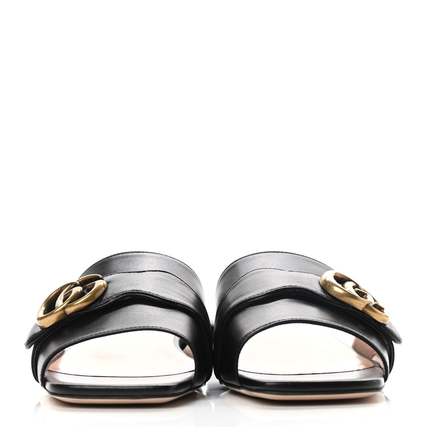 Gucci Malaga Kid GG Marmont Flat Slide Sandals 37.5 Black 2 of 8