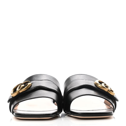 Gucci Malaga Kid GG Marmont Flat Slide Sandals 37.5 Black 2 of 8